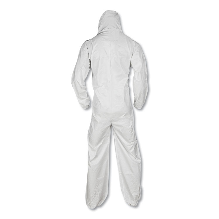 A20 Elastic Back and Ankle Hood and Boot Coveralls, X-Large, White, 24/Carton