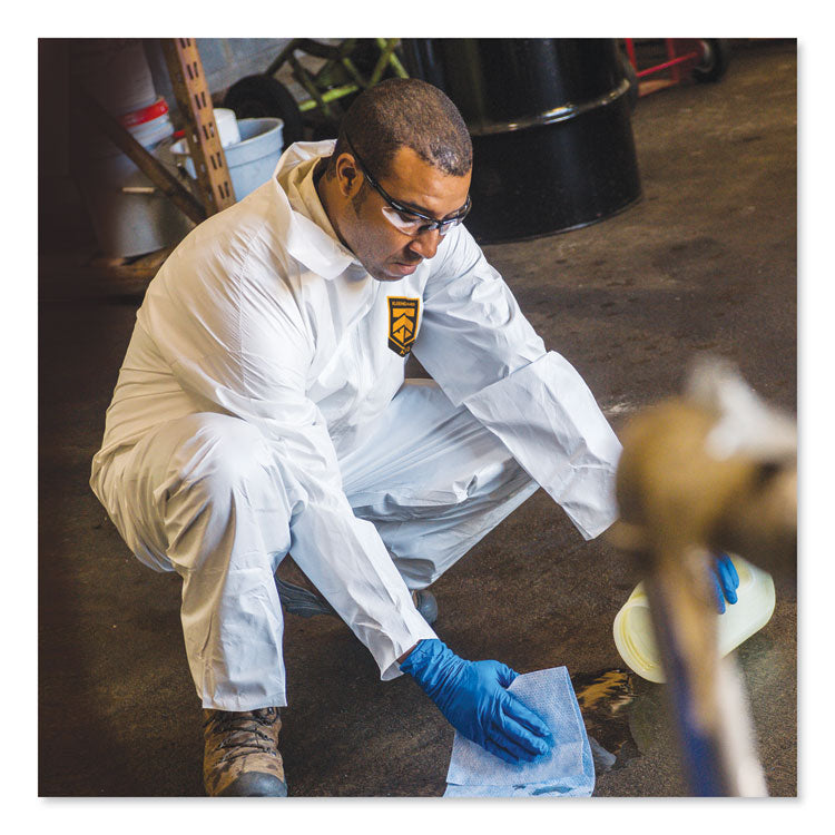 A30 Elastic-Back and Cuff Coveralls, Large, White, 25/Carton