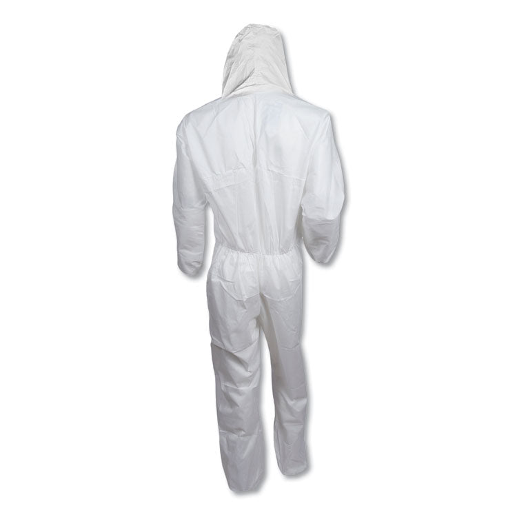 A30 Elastic Back and Cuff Hooded Coveralls, 3X-Large, White, 21/Carton