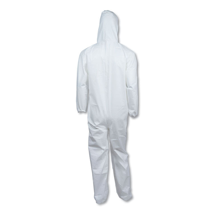 A40 Elastic-Cuff and Ankles Hooded Coveralls, 2X-Large, White, 25/Carton