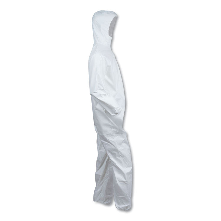 A40 Elastic-Cuff and Ankles Hooded Coveralls, 2X-Large, White, 25/Carton