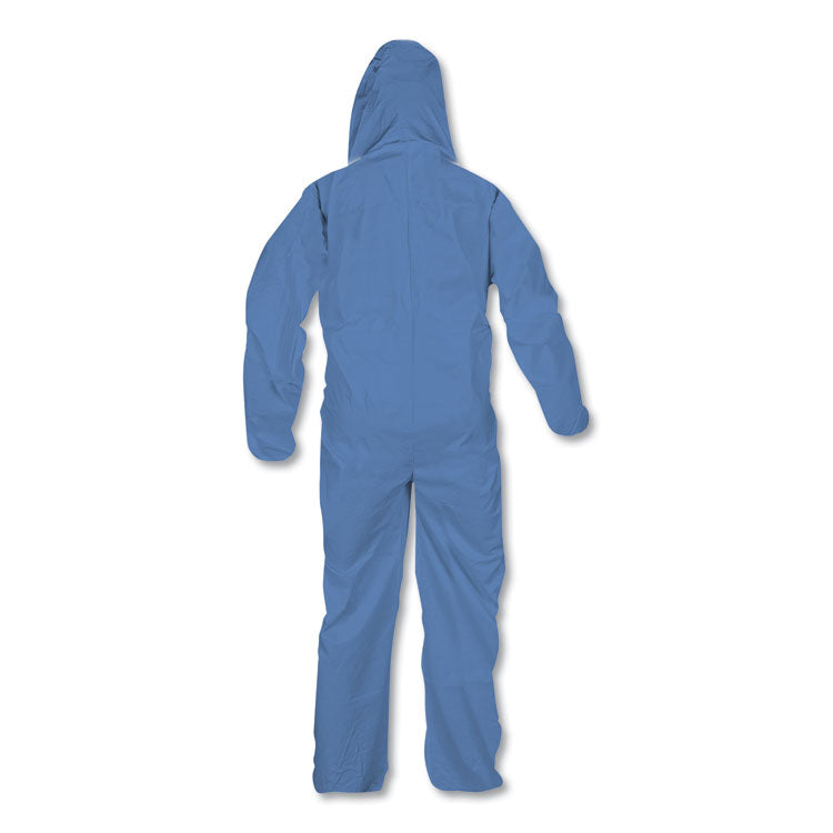 A60 Elastic-Cuff, Ankles and Back Hooded Coveralls, X-Large, Blue, 24/Carton