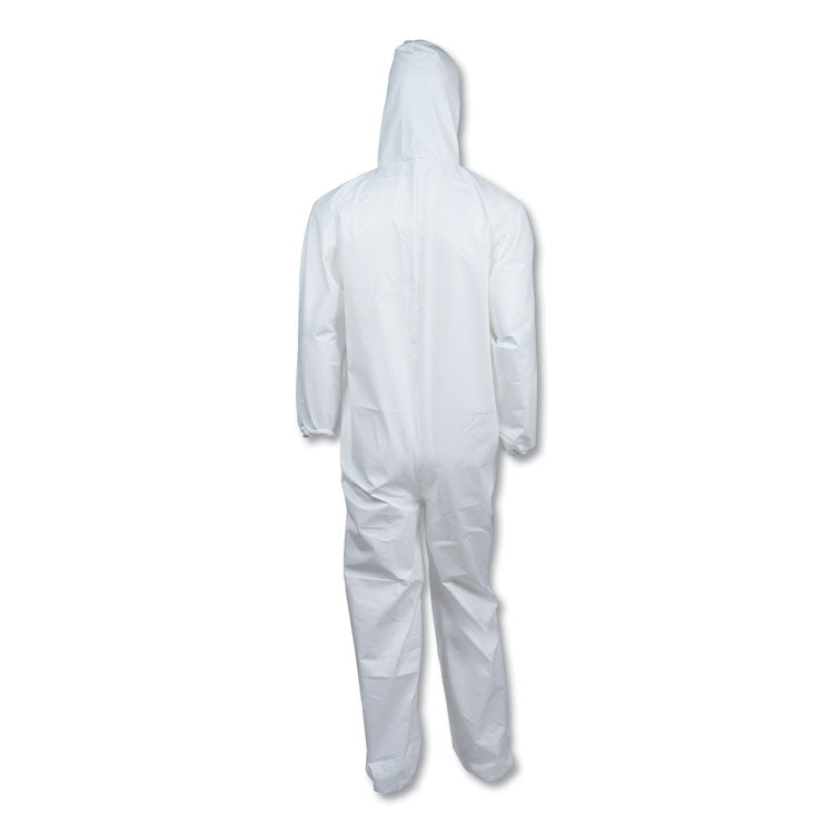 A40 Elastic-Cuff, Ankle, Hooded Coveralls, Medium, White, 25/carton