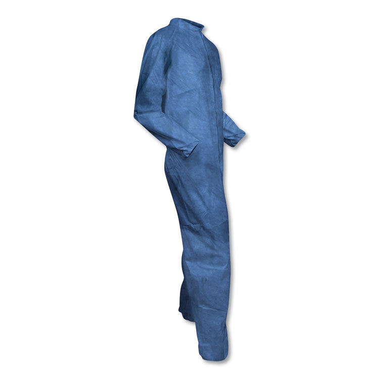 A60 Elastic-Cuff, Ankle and Back Coveralls, 2X-Large, Blue, 24/Carton