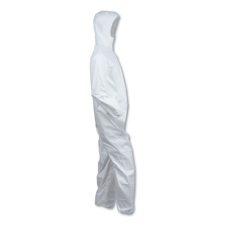 A40 Elastic-Cuff and Ankles Hooded Coveralls, X-Large, White, 25/Carton