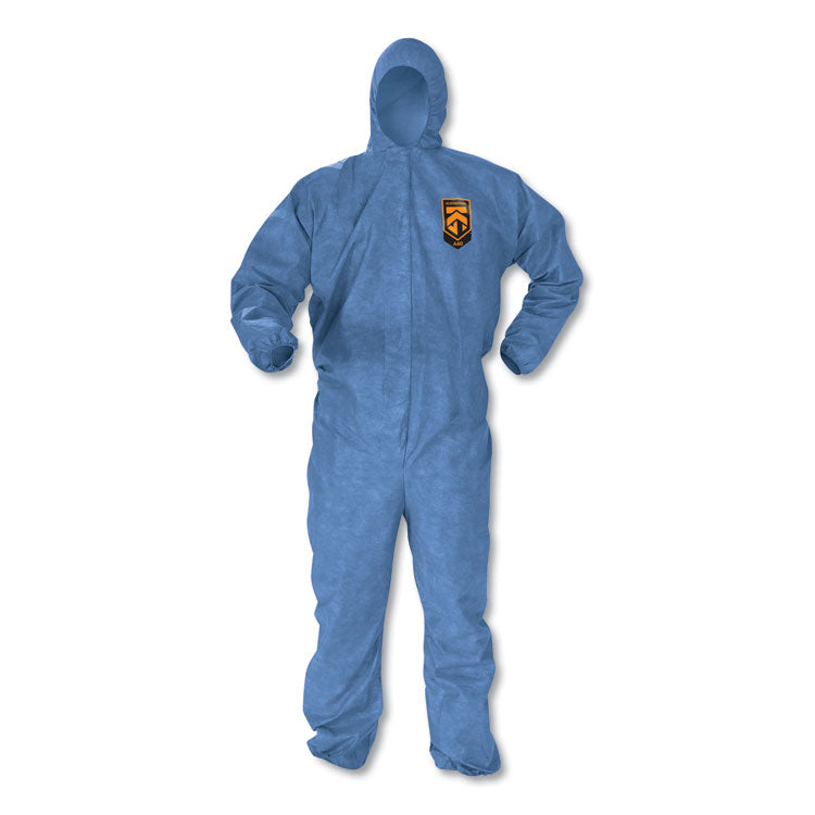A60 Elastic-Cuff, Ankles and Back Hooded Coveralls, X-Large, Blue, 24/Carton