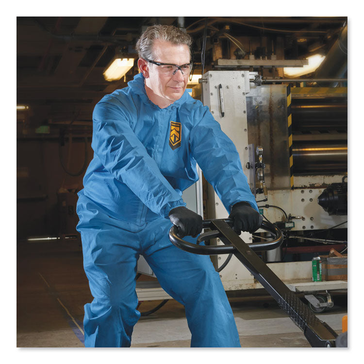 A60 Elastic-Cuff, Ankles and Back Hooded Coveralls, X-Large, Blue, 24/Carton