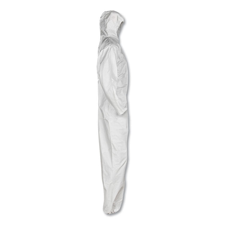A20 Elastic Back, Cuff And Ankle Hooded Coveralls, Zip, X-Large, White, 24/carton