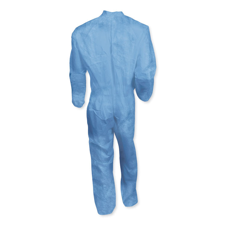 A60 Elastic-Cuff, Ankle and Back Coveralls, 2X-Large, Blue, 24/Carton