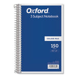 Coil-Lock Wirebound Notebook, 3-Subject, Medium/College Rule, Randomly Assorted Cover Color, (150) 9.5 x 6 Sheets