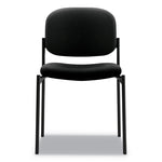 VL606 Stacking Guest Chair without Arms, Fabric Upholstery, 21.25" x 21" x 32.75", Black Seat, Black Back, Black Base