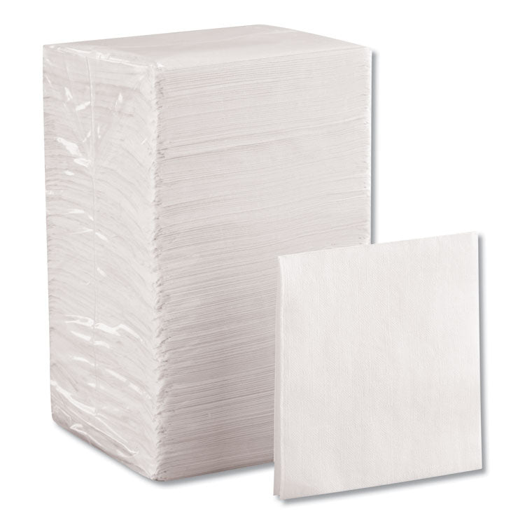 Beverage Napkins, Single-Ply, 9 1/2 x 9 1/2, White, 4,000/Carton