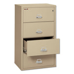 Insulated Lateral File, 4 Legal/letter-Size File Drawers, Parchment, 31.13" X 22.13" X 52.75", 260 Lb Overall Capacity