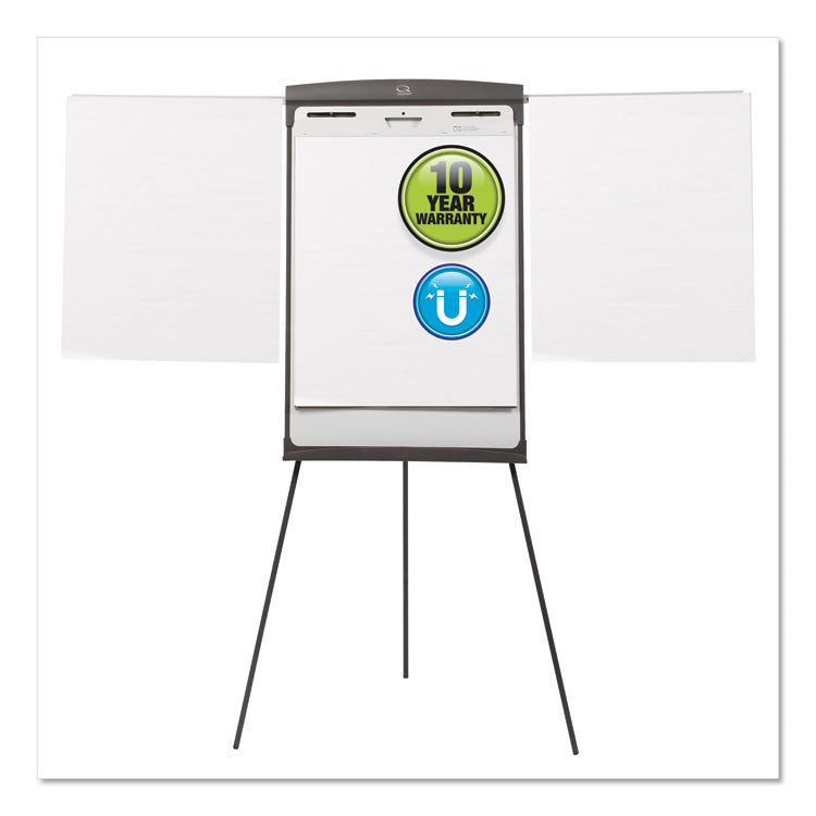 Magnetic Dry Erase Easel, 27" x 35", Graphite Surface, Graphite Gray Plastic Frame