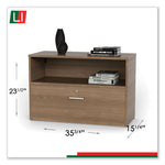Urban Series Cabinet Credenza Pedestal with Lateral File, 35.25w x 15.25d x 23.75h, Natural Walnut