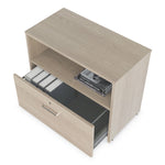 Urban Series Cabinet Credenza Pedestal with Lateral File, 35.25w x 15.25d x 23.75h, Natural Walnut