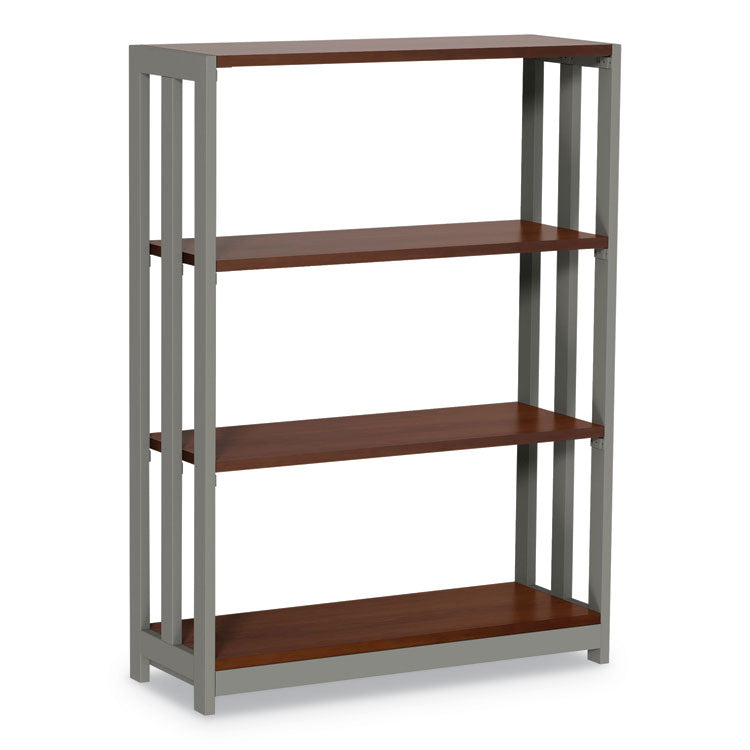 Trento Line Bookcase, Three-Shelf, 31.5w x 11.5d x 43.25h, Cherry