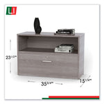 Urban Series Cabinet Credenza Pedestal with Lateral File, 35.25w x 15.25d x 23.75h, Ash
