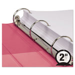 Earth's Choice Plant-Based Durable Fashion View Binder, 3 Rings, 2" Capacity, 11 x 8.5, Berry, 2/Pack