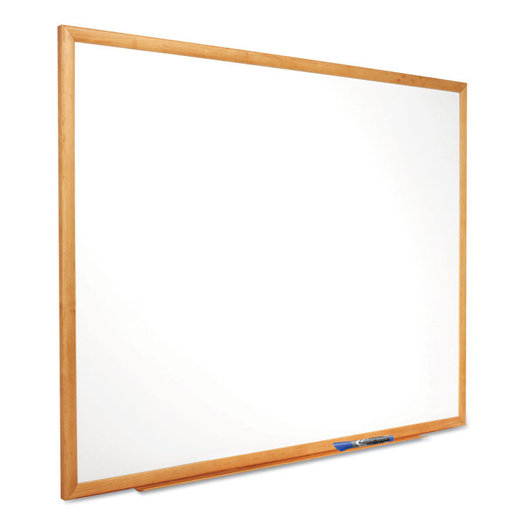 Classic Series Total Erase Dry Erase Boards, 36" x 24", White Surface, Oak Finished Fiberboard (MDF) Frame