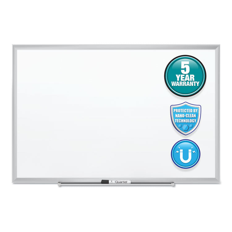 Classic Series Nano-Clean Dry Erase Board, 72" x 48", White Surface, Satin Aluminum Frame
