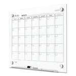 Infinity Magnetic Glass Calendar Board, Monthly Planning/Scheduling, 24" x 18", White Surface