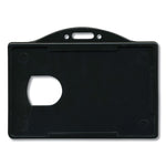ID Card Holders, Horizontal, Black 3.68" x 2.38" Holder, 3.38" x 2.13" Insert, 25/Pack