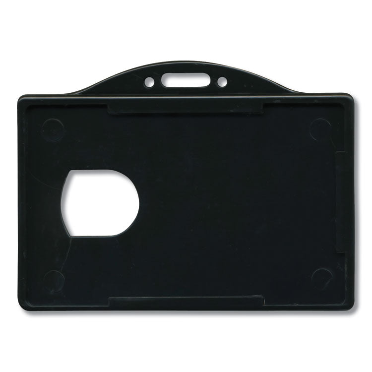 ID Card Holders, Horizontal, Black 3.68" x 2.38" Holder, 3.38" x 2.13" Insert, 25/Pack