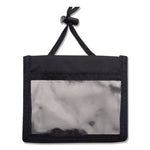 ID Badge Holders with Convention Neck Pouch, Horizontal, Black/Clear 5" x 4.25" Holder, 2.75" x 4" Insert, 48" Cord, 12/Pack