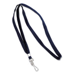 Deluxe Lanyards, Metal J-Hook Fastener, 36" Long, Blue, 24/Box