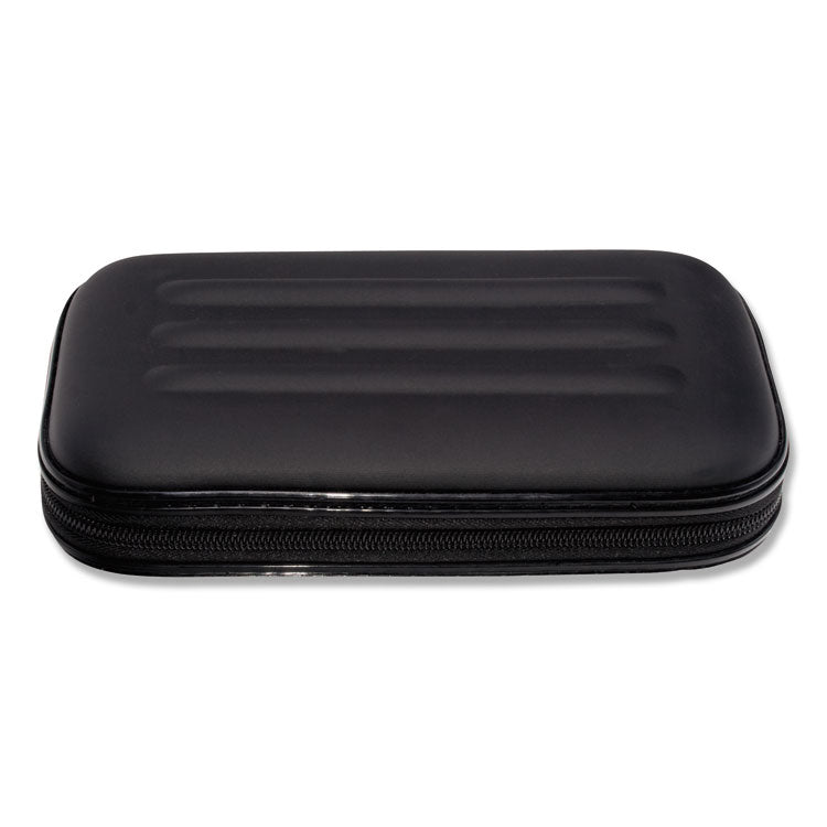 Large Soft-Sided Pencil Case, 8.75" x 5.25" x 2", Black