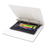 Binder Pencil Pouch, 3-Hole Punched, 10" x 7.38", Black/Clear