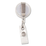 Translucent Retractable ID Card Reel, 30" Extension, Clear, 12/Pack