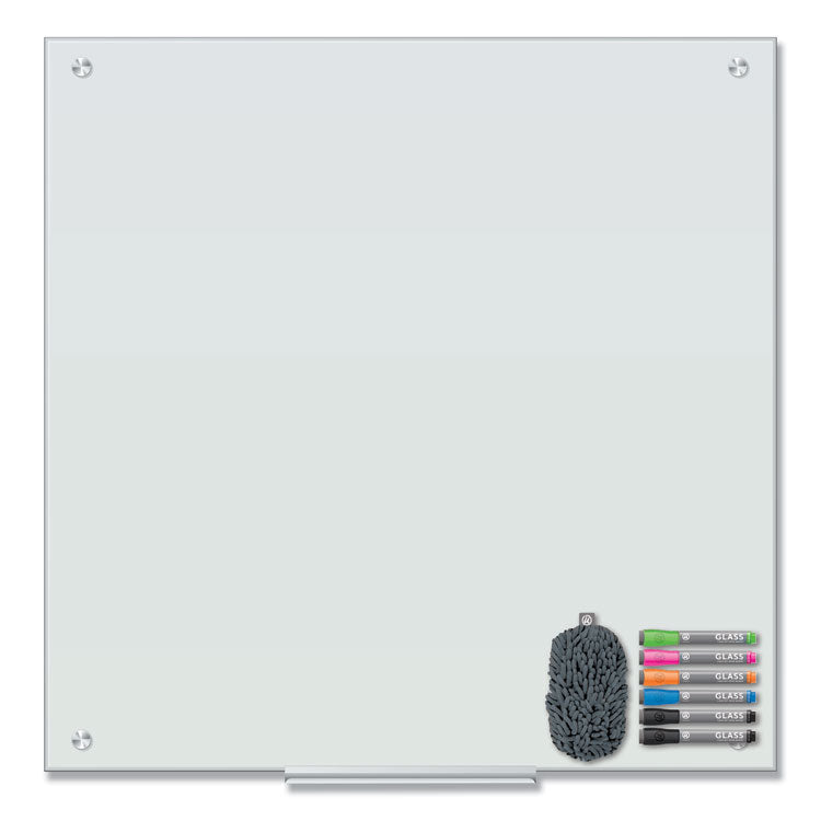 Magnetic Glass Dry Erase Board Value Pack, 36" x 36" (Actual Size: 35" x 35"), Frosted White Surface