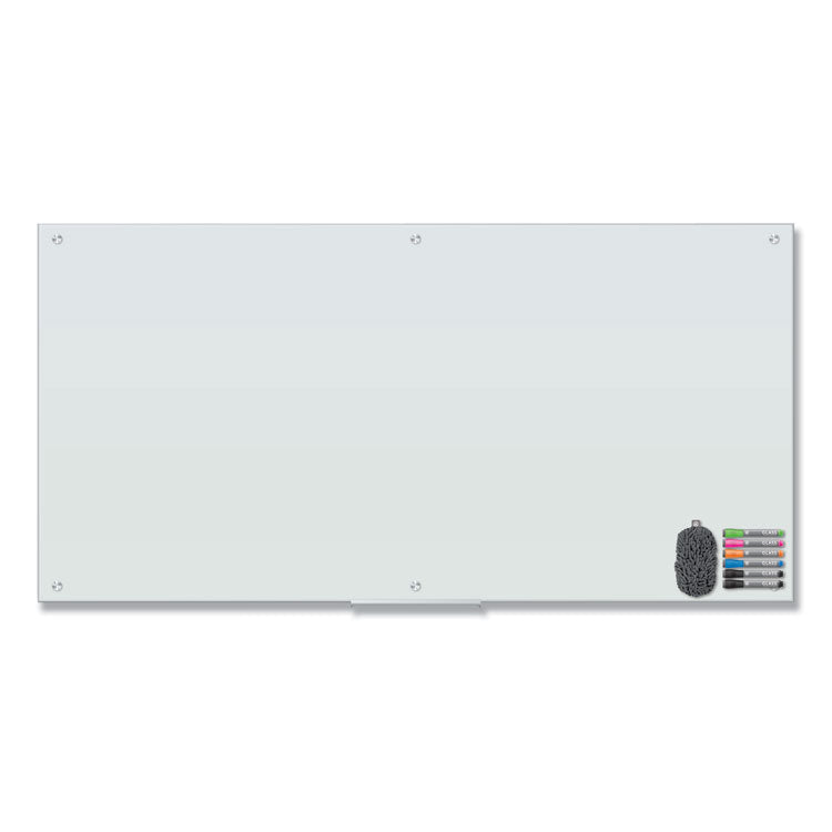 Magnetic Glass Dry Erase Board Value Pack, 70" x 35", Frosted White Surface