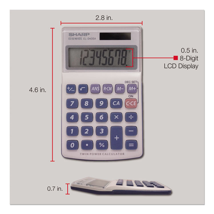El240sb Handheld Business Calculator, 8-Digit Lcd