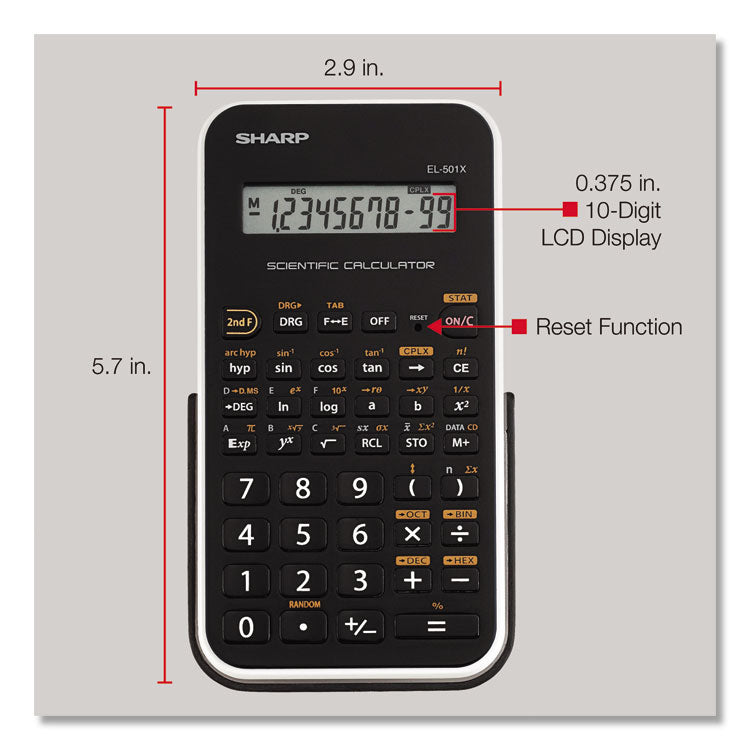 El-501xbwh Scientific Calculator, 10-Digit Lcd