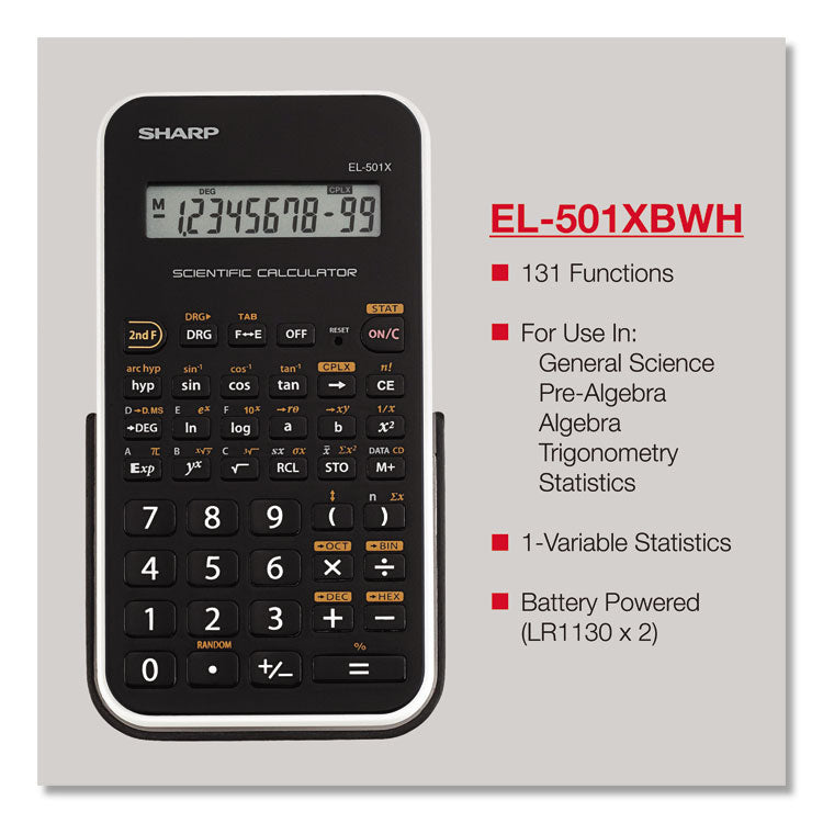 El-501xbwh Scientific Calculator, 10-Digit Lcd