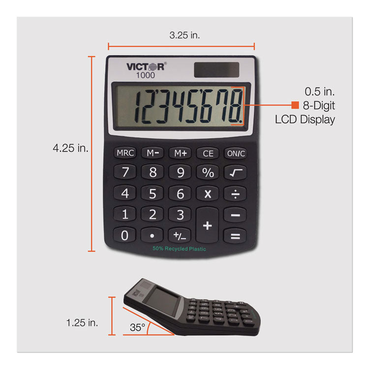 1000 Minidesk Calculator, 8-Digit LCD