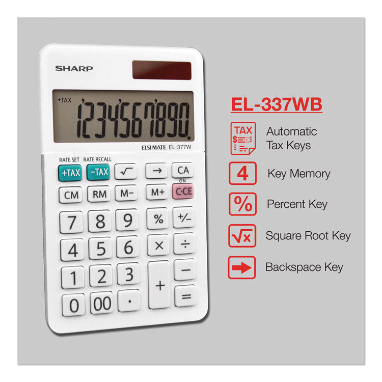El-377wb Large Pocket Calculator, 10-Digit Lcd