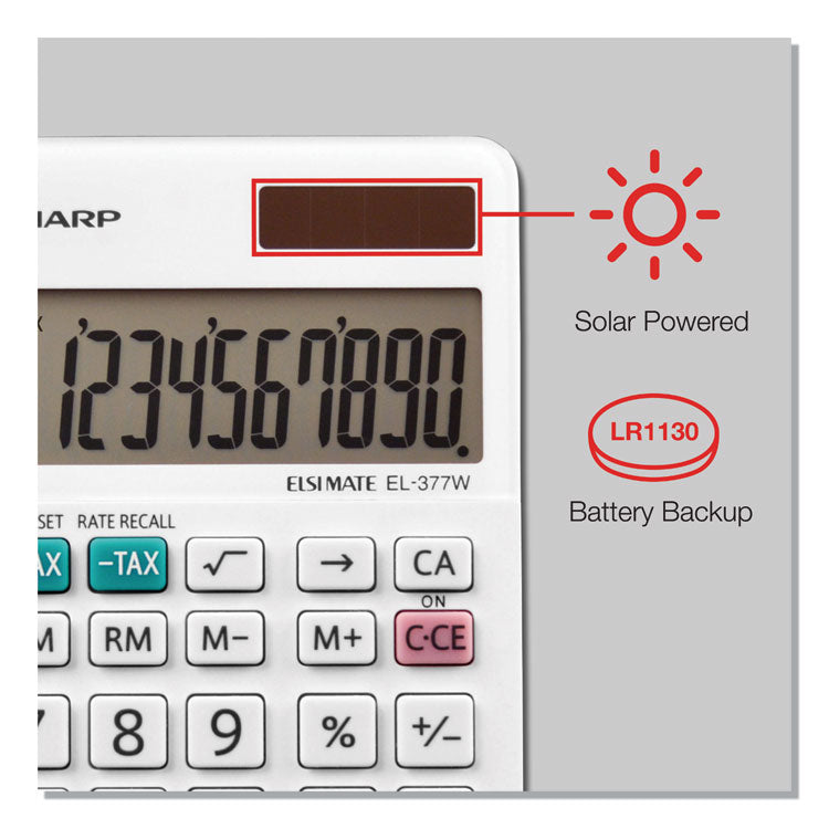El-377wb Large Pocket Calculator, 10-Digit Lcd