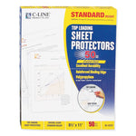 Polypropylene Sheet Protectors, Medium-Duty, Side: 3-Hole Punched, Top Load 8.5 x 11 Insert, Clear Front, 50/Box