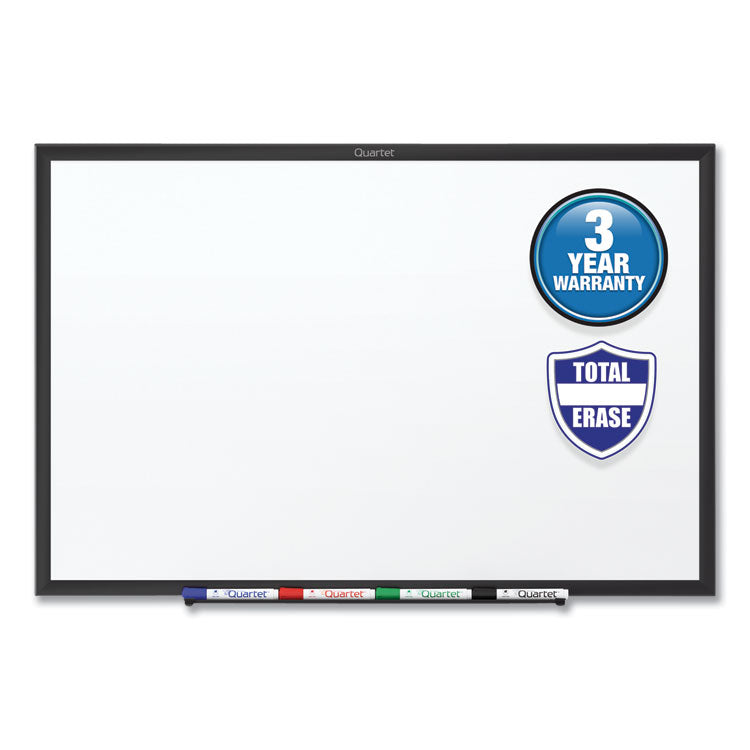 Classic Series Total Erase Dry Erase Boards, 60" x 36", White Surface, Black Aluminum Frame