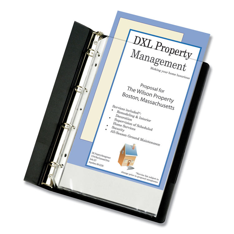 Polypropylene Sheet Protectors, Heavy-Duty, Side: 7-Hole Punched, Top Load 8.5 x 14 Insert, Clear Front, 50/Box
