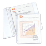 Polypropylene Sheet Protectors, Medium-Duty, Side: 3-Hole Punched, Top Load 8.5 x 11 Insert, Nonglare Clear Front, 100/Box