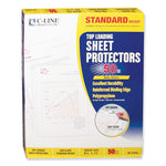 Polypropylene Sheet Protectors, Medium-Duty, Side: 3-Hole Punched, Top Load 8.5 x 11 Insert, Nonglare Clear Front, 50/Box
