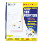 Polypropylene Sheet Protectors, Antimicrobial Protection, Heavy-Duty, Side: 3-Hole Punched, 8.5 x 11 Insert, Clear, 100/Box