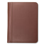 Contrast Stitch Leather Padfolio, 8 1/2 X 11, Leather, Tan