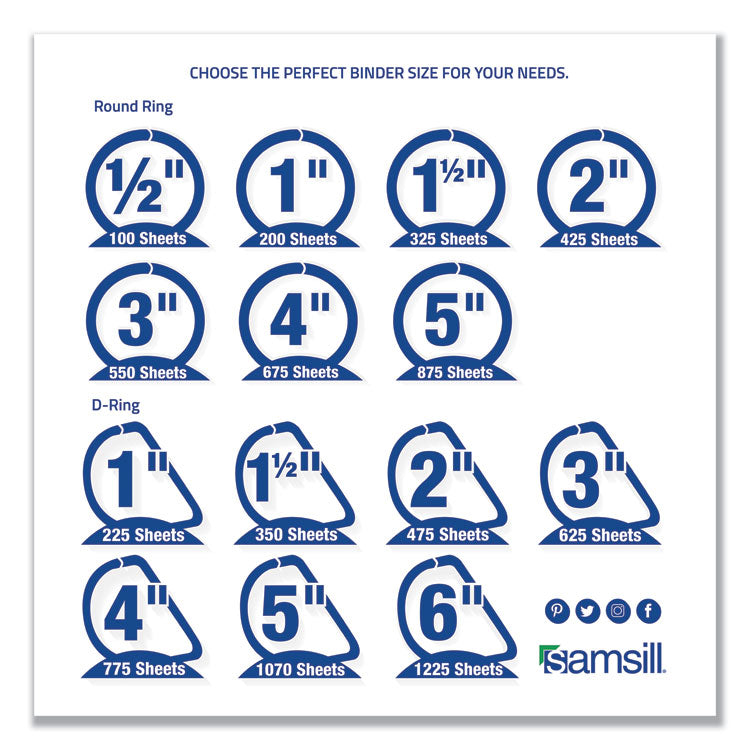 Earth's Choice Plant-Based D-Ring View Binder, 3 Rings, 1" Capacity, 11 x 8.5, White