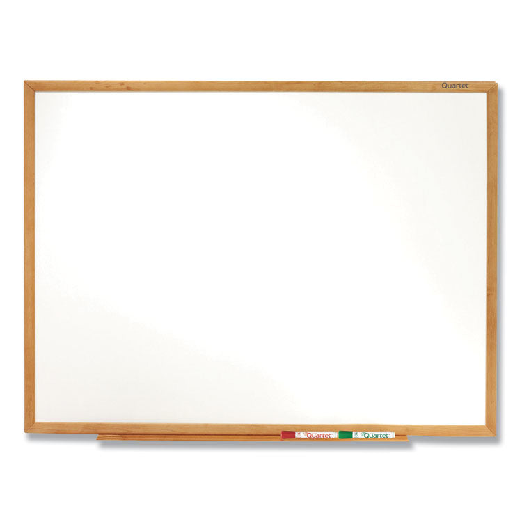 Classic Series Total Erase Dry Erase Boards, 36" x 24", White Surface, Oak Finished Fiberboard (MDF) Frame